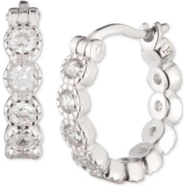 Lauren Ralph Lauren Sterling Silver & Crystal Mini Hoop Earrings