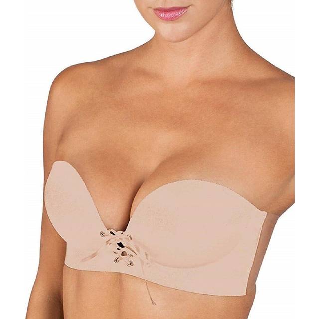 Fashion forms u plunge backless strapless lace-up bra - 29708