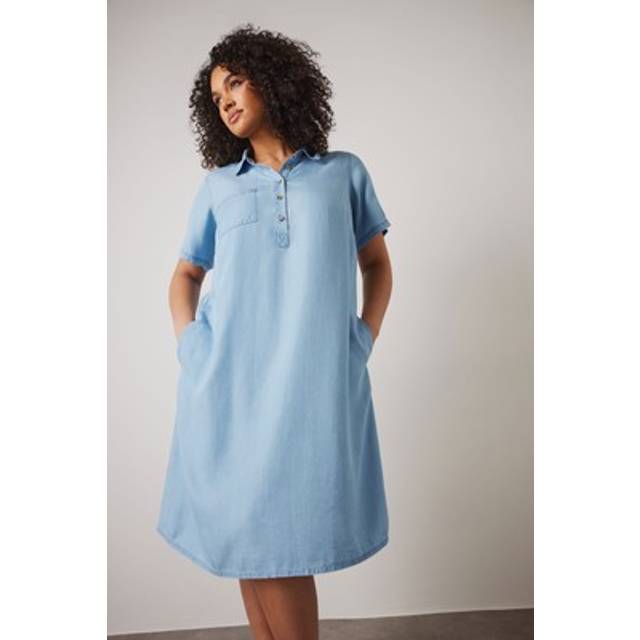 Lyocell Denim Dress - Light Blue - 22-24