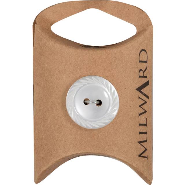 Milward 2 Hole Rope Rim Buttons, 19mm, White, Pack of 6