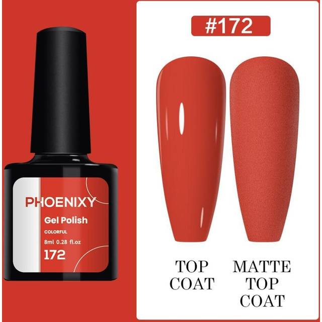 (172) PHOENIXY 8ml Gel Nail Polish Sequins Soak Off UV Gel Semi Permanent Varnish Colorful Nail Gel Polish DIY At Home Nail Art Polish