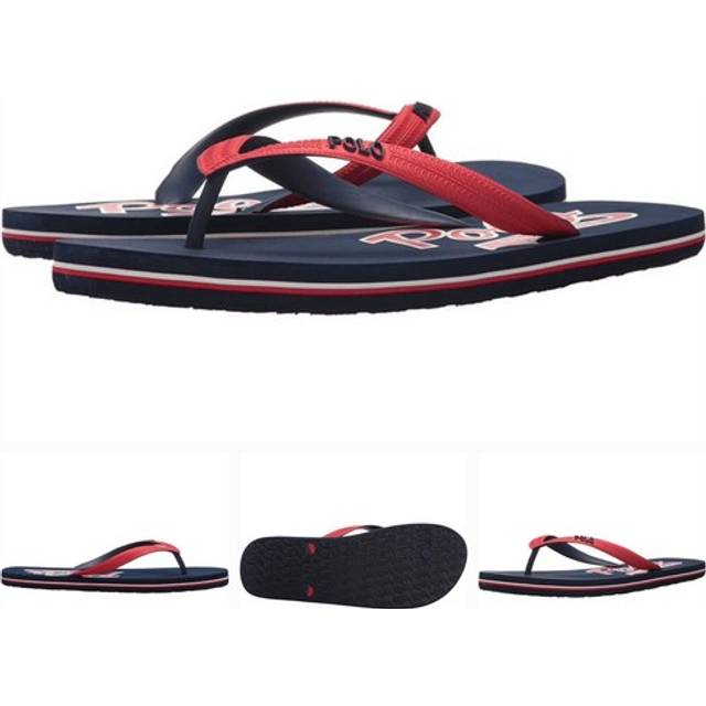 Polo ralph lauren mens navy / red whitlebury ii flip flops size uk 7 / eur 41