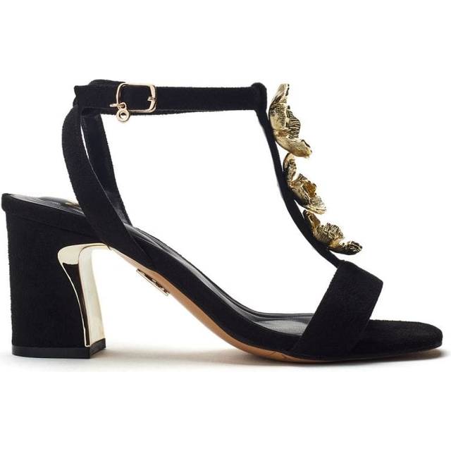 Moda in Pelle Neillia Floral Embellished Block Heel Sandals, Black