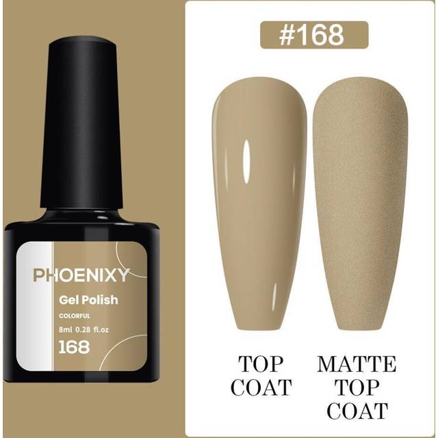 (168) PHOENIXY 8ml Gel Nail Polish Sequins Soak Off UV Gel Semi Permanent Varnish Colorful Nail Gel Polish DIY At Home Nail Art Polish
