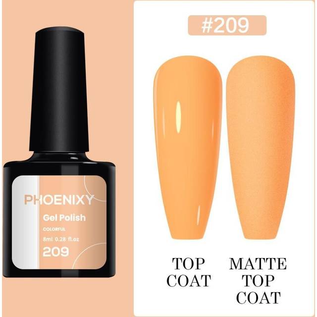 (209) PHOENIXY 8ml Gel Nail Polish Sequins Soak Off UV Gel Semi Permanent Varnish Colorful Nail Gel Polish DIY At Home Nail Art Polish