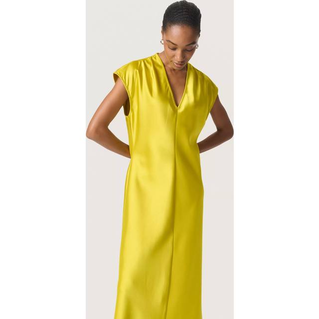 Soaked In Luxury Liva Satin Slip Midi Dress, Yellow