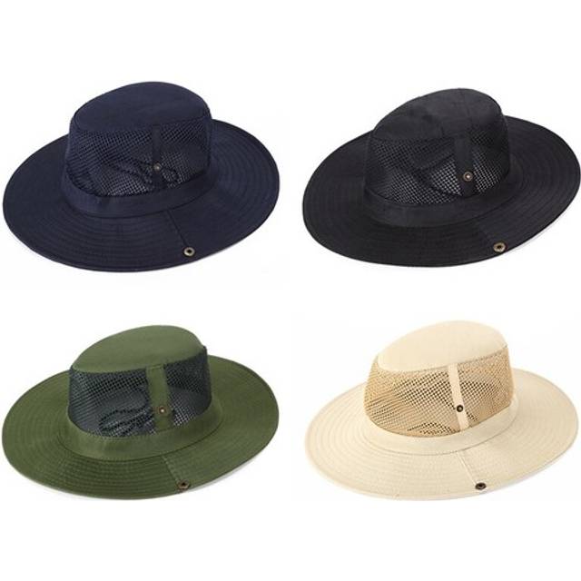 Man fishing cap outdoor sun hat bucket bush hiking wide brim breathable mesh cap