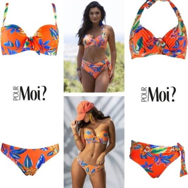 Pour moi heatwave zest u/w bikini top, strapless padded top, brief or fold brief