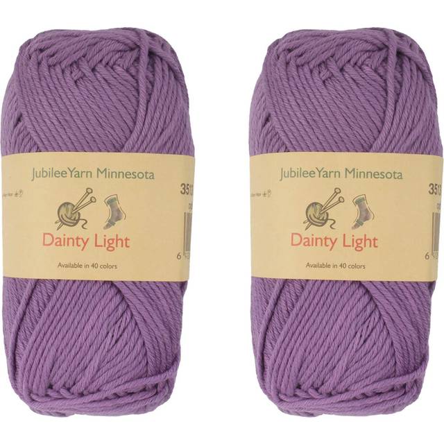 JubileeYarn Dainty Light Yarn - Worsted Weight Cotton - 100g/Skein - 3513 Grape Compote - 2 Skeins