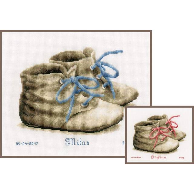 Vervaco Counted Cross Stitch Kit Baby Shoes 7.2 x 6