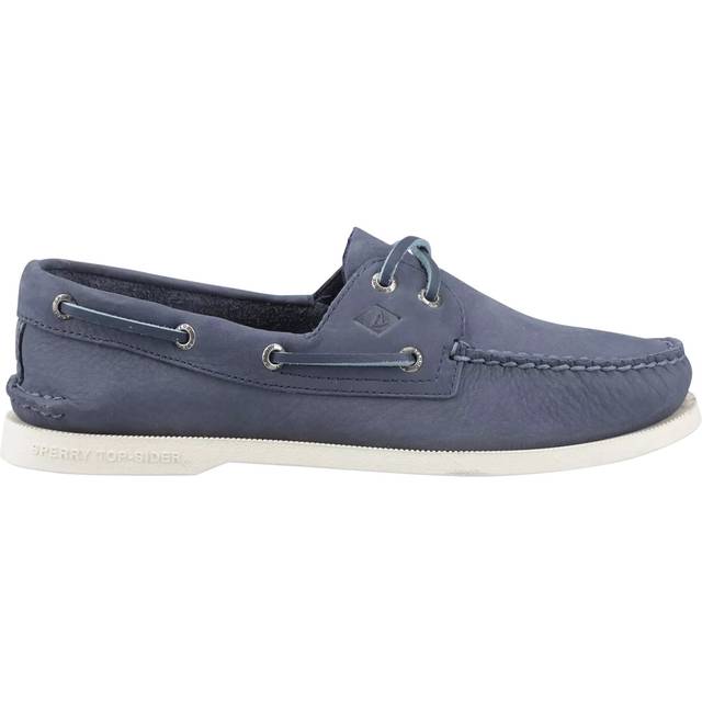 Men's Sperry Authentic 2 Eye Leather Men's Dark Blue Boat Shoes - Navy - Size: 6