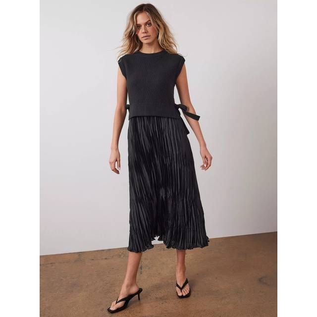 Mint Velvet Tabard Midi Dress, Black