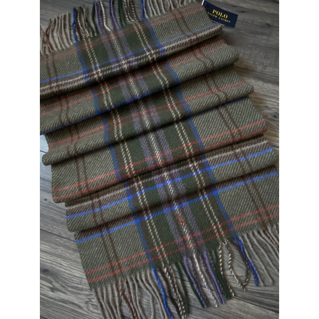 Polo ralph lauren plaid check wool scarf made in italy