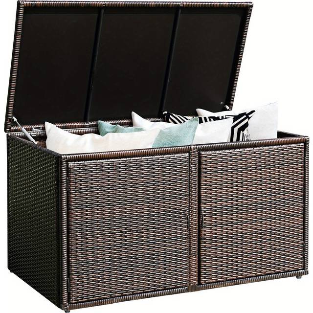 TEMU Ergomaster Outdoor Pe Wicker Storage Box 330l Garden Patio Storage Container
