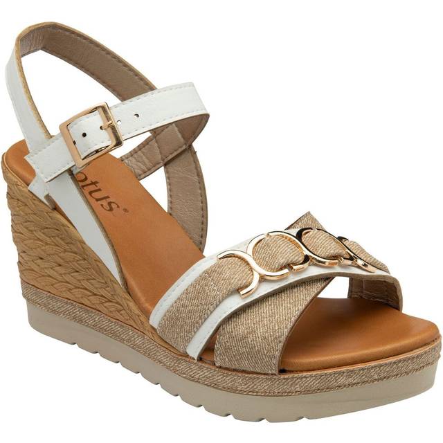 Lotus Solena Womens Wedge Heel Sandals Colour: White, Size: 4 / 37