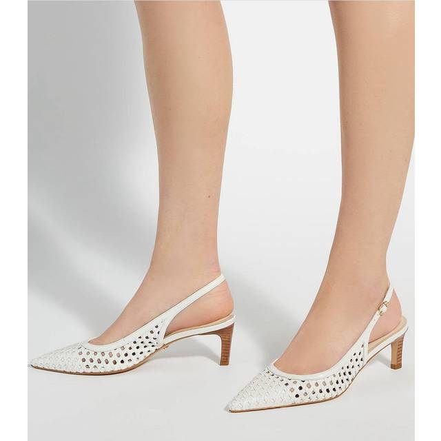 Dune Divided Leather Pointed Slingback Courts