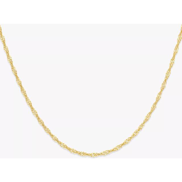 IBB 9ct Yellow Gold Long Twist Link Chain Necklace, Gold
