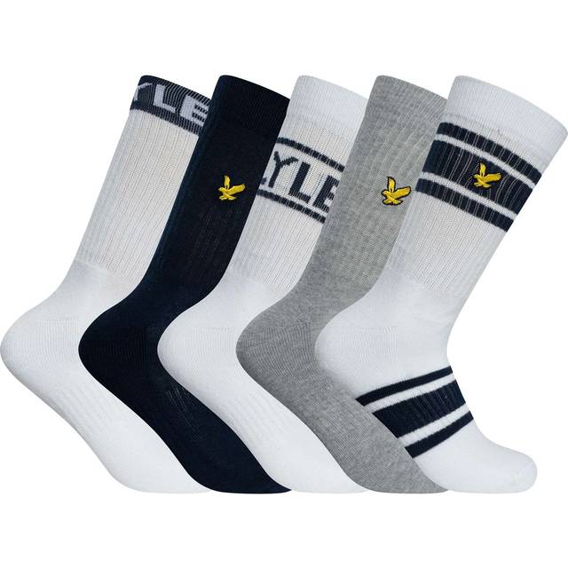 5 Pack Montrose Premium Sport Socks - White/Peacoat/White/Grey Marl/White - One Size