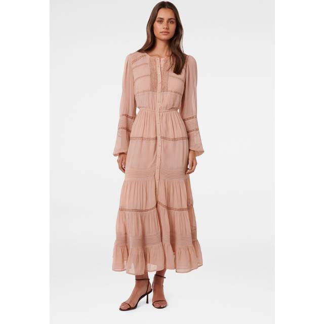 Forever New Frankie Lace Trim Dress, Blush