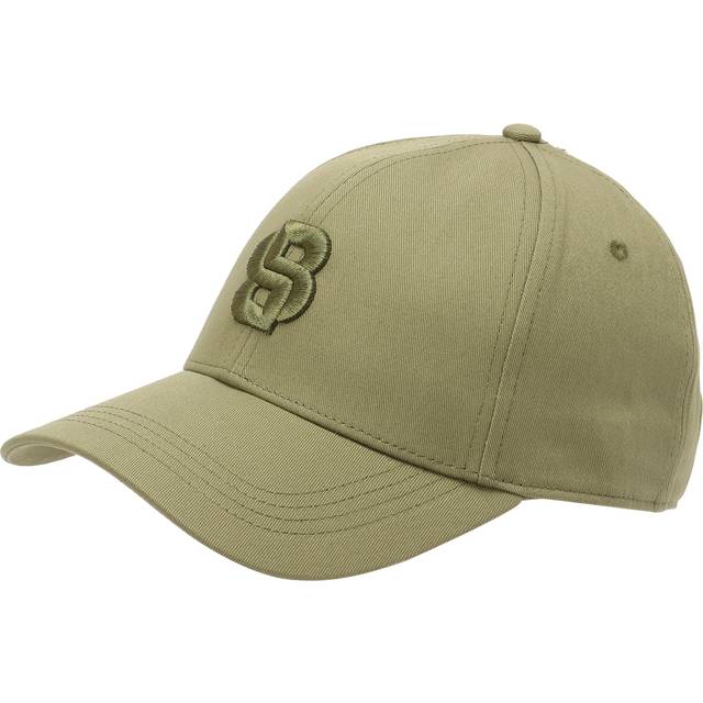 Cotton-twill cap with embroidered Double B monogram - Khaki