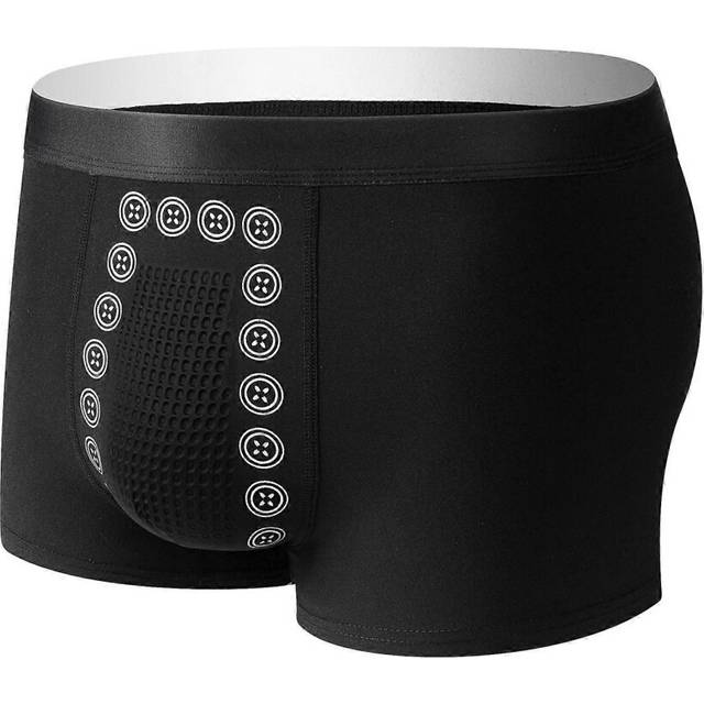 (L, Black) Eft Underwear - Eft Energy Field Therapy Mens Underwear, Magnetic Therapy Energetic Man Ice Silk Boxer Briefs