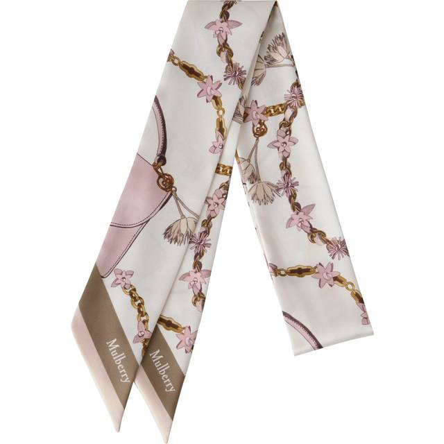 Lana bag & chains skinny scarf eggshell-blossom pin