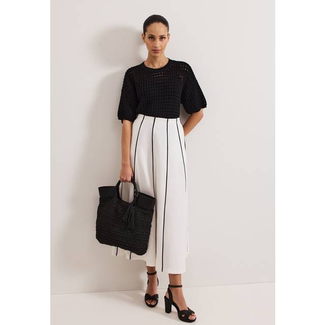 Phase Eight Rhoden Stripe Skirt, White/Black