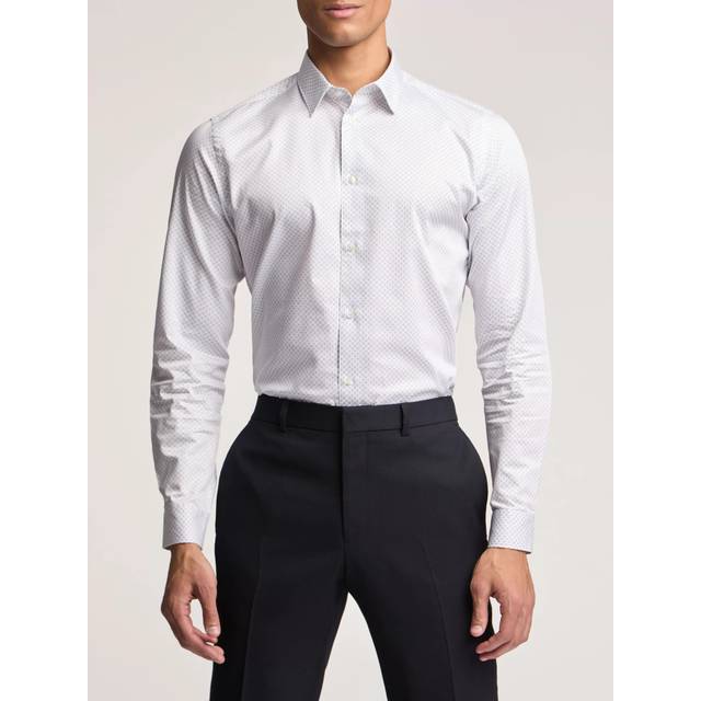 Ted Baker Quinn Slim Fit Shirt, White Micro Diamond