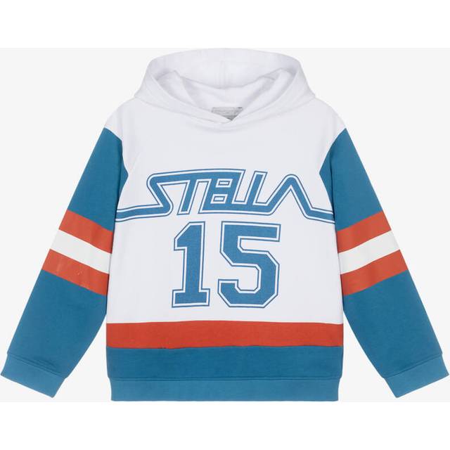 Stella Mccartney Kids Boys Ivory Cotton Varsity Hoodie - 5 year