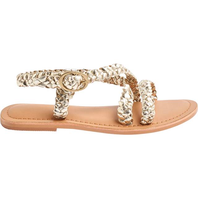 Angel & Rocket Kids' Basket Weave Strappy Sandals, Gold