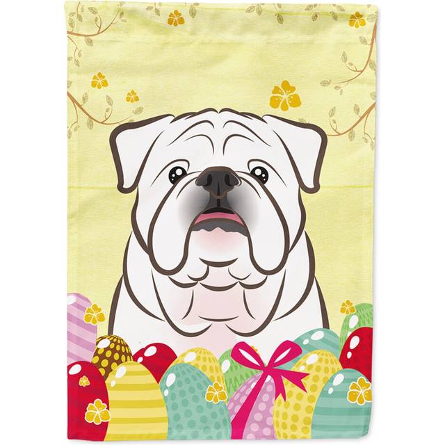 Caroline's Treasures BB1902CHF White English Bulldog Easter Egg Hunt Flag Canvas House  Large  Multicolor