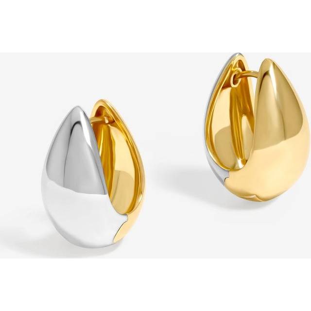 Jon Richard Two Tone Huggie Hoop Earrings, Gold/Silver