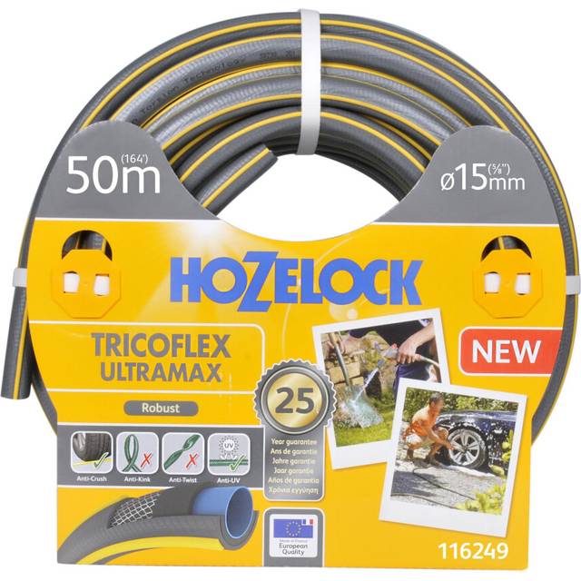 Hozelock Tricoflex Ultramax Hose, Grey, 15 mm x 50 m