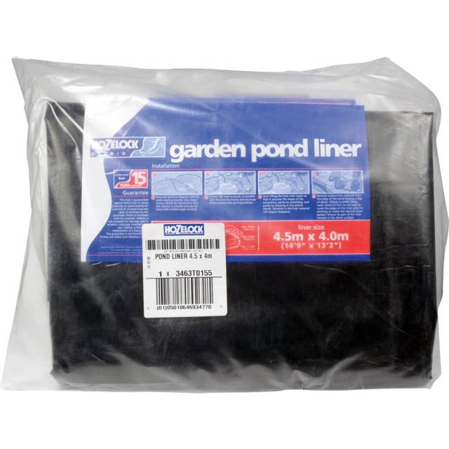 HOZELOCK - Pond Liner Size L (4,5m x 4m) : Ideal for Small Ponds and Koi Pools, Robust and Durable Liner [3463T0155], Black