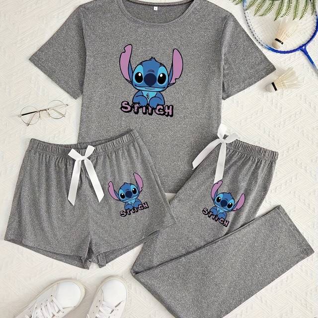 TEMU Stitch Printed Women's Pajama Set Of 3 Pieces