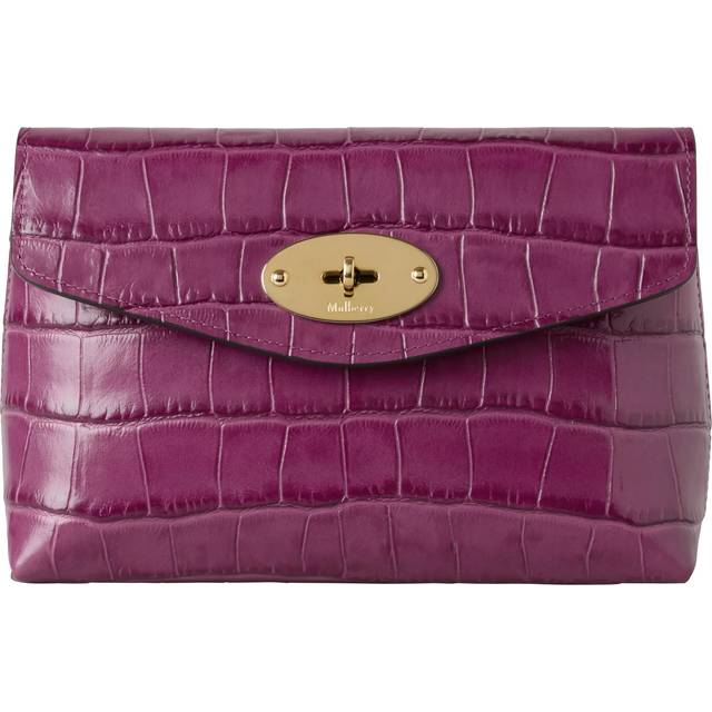 Muberry Darley Shiny Small Croc Leather Cosmetic Pouch