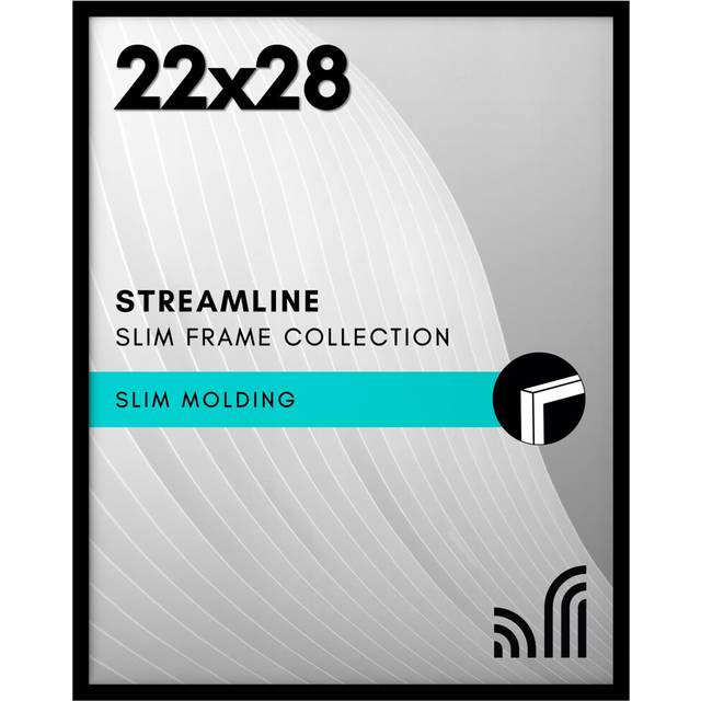 Americanflat 22x28 Poster Frame with Polished Plexiglass - Streamline Collection - Thin Border Picture Frame for Wall Display - Hanging Hardware Inclu