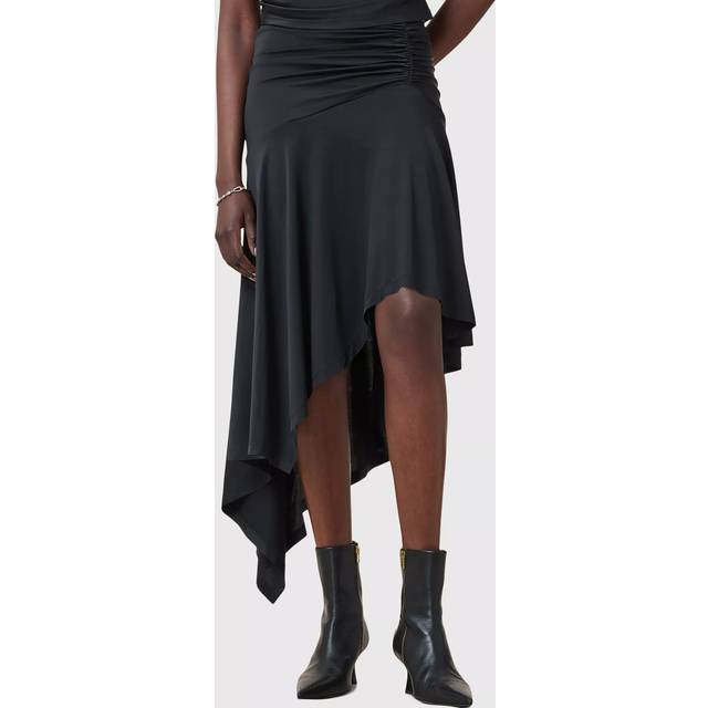AllSaints Annalie Asymmetric Drape Skirt, Black
