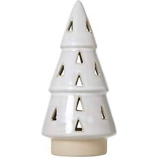 Medium Cut-Out Tree with Led Lights - Ceramic - L10 x W10 x H19 cm - White