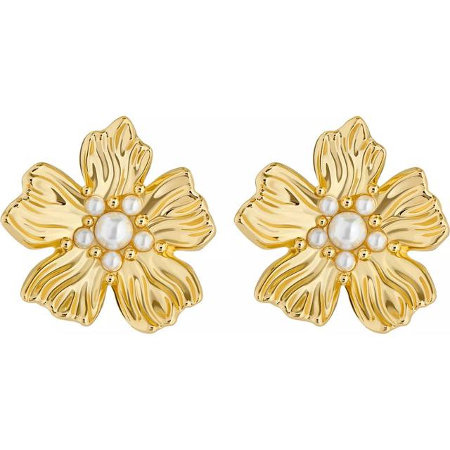 Ted Baker Petarie Flower Statement Stud Earrings, Gold