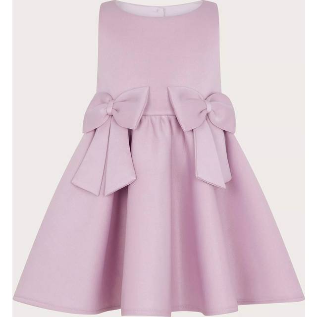 Monsoon Kids' Bow Scuba Dress, Lilac