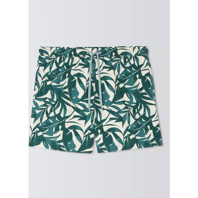 John Lewis Inky Leaf Printed Swim Shorts, Blue