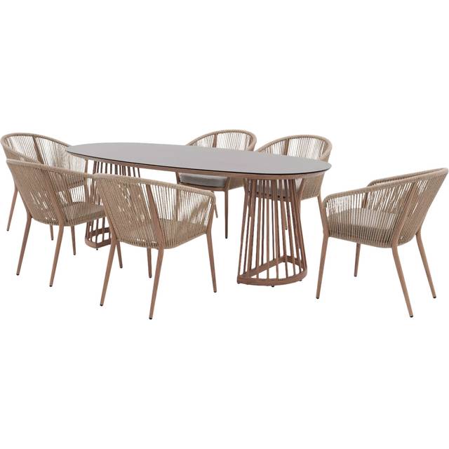 KETTLER Messina 6-Seater Oval Garden Dining Table & Chairs Set