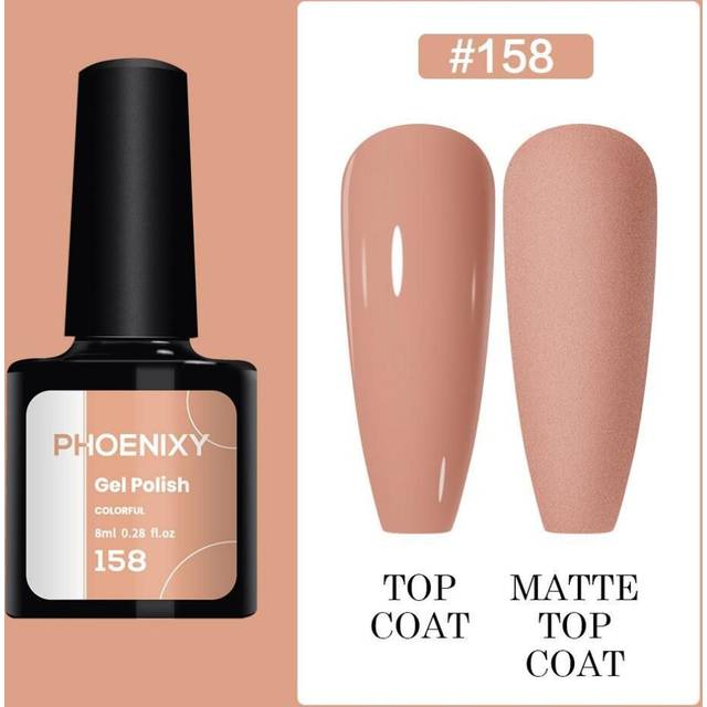 (158) PHOENIXY 8ml Gel Nail Polish Sequins Soak Off UV Gel Semi Permanent Varnish Colorful Nail Gel Polish DIY At Home Nail Art Polish