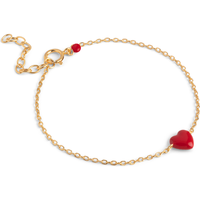 Amore Bracelet Red - Förgyllt-Silver Sterling 925 (15-18 cm)