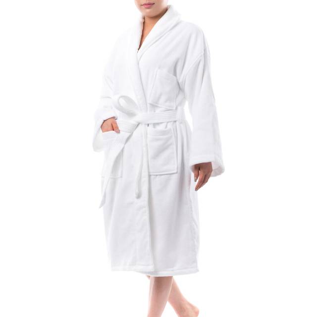 alpine swiss Blair Womens Cotton Terry Cloth Bathrobe Shawl Collar Velour Spa Robe White Small / Medium