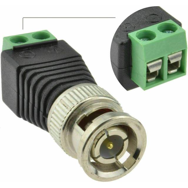 kenable BNC Male Plug CCTV Video Easy Wire Screw Connectors [Single Unit]