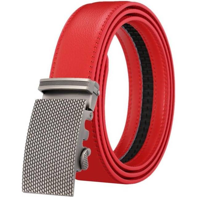(red, 120cm) Hi Men&apos;s Leather Belt Luxury Designer Belts Men High Quality Male Metal Buckle Belt