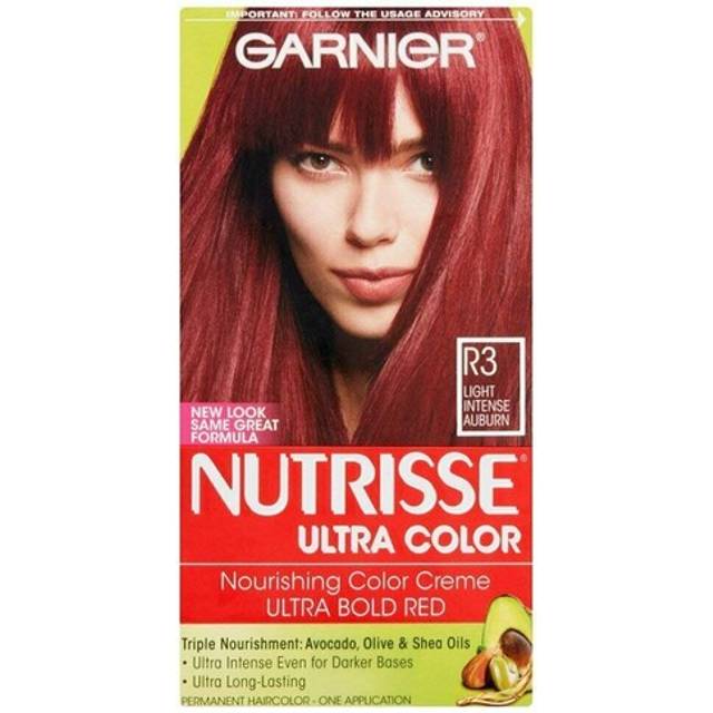 Garnier Nutrisse Ultra Color Nourishing Hair Color Creme, R3 Light Intense Auburn (Packaging May Vary), Pack of 1