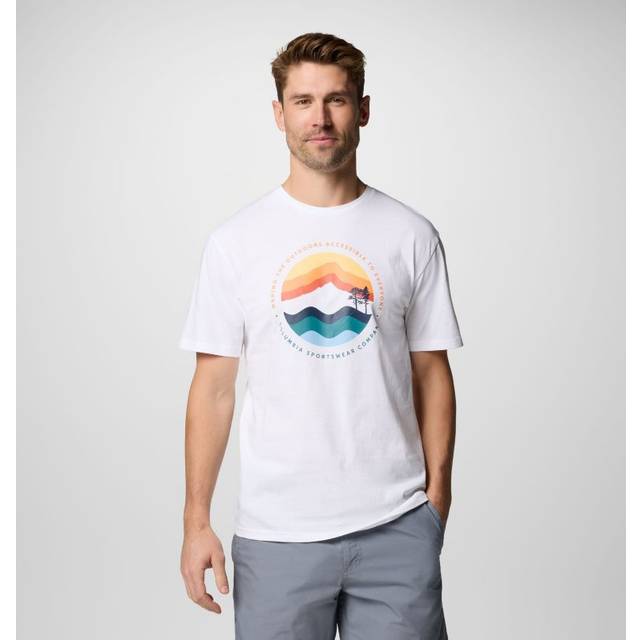 Columbia Path Lake Graphic Tee II - T-shirt - Herr White / Circular Linescape L